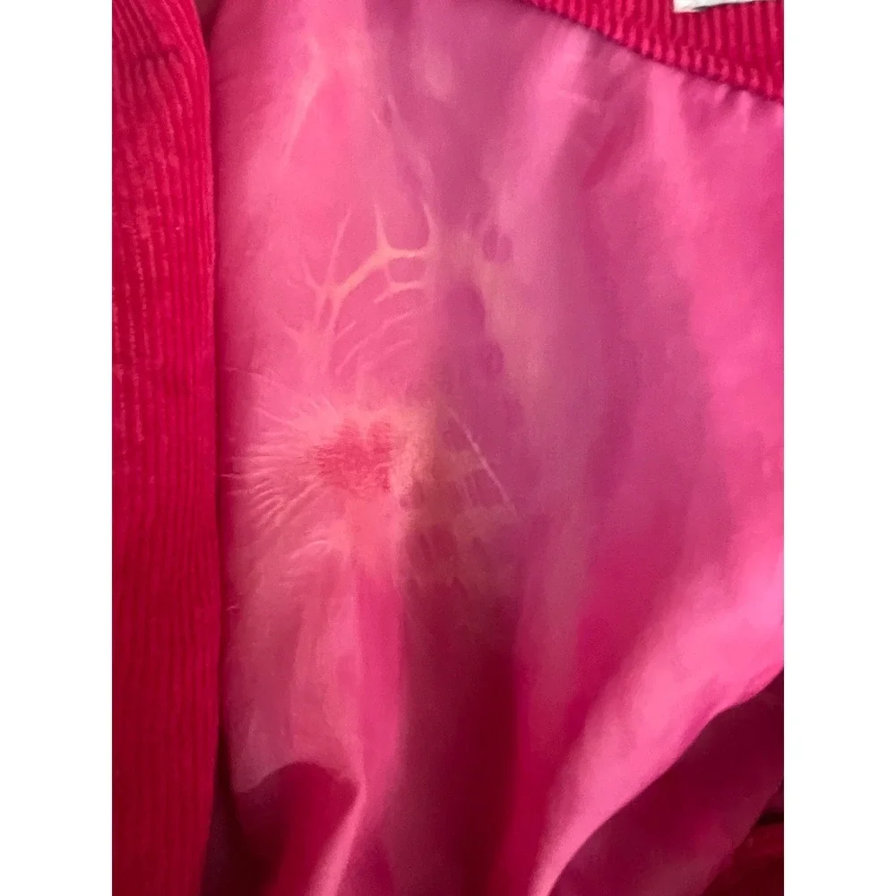 Kathy Davis Womens Blazer 8 Corduroy Pink Vintage Single Button Puff Shoulder